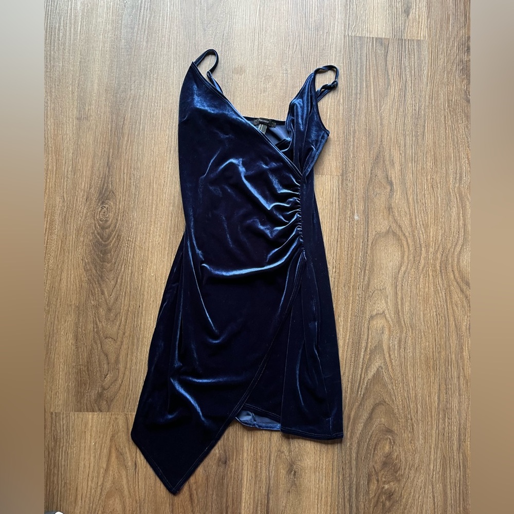 Blue velvet dress